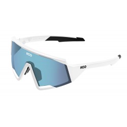 KOO Spectro White Sunglasses with Photochromic Turquoise Lens